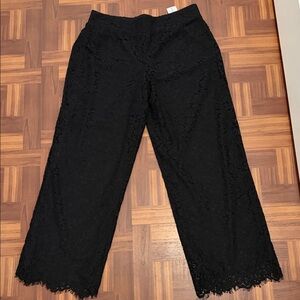 Isaac Mizrahi Black Lace Cropped Pants